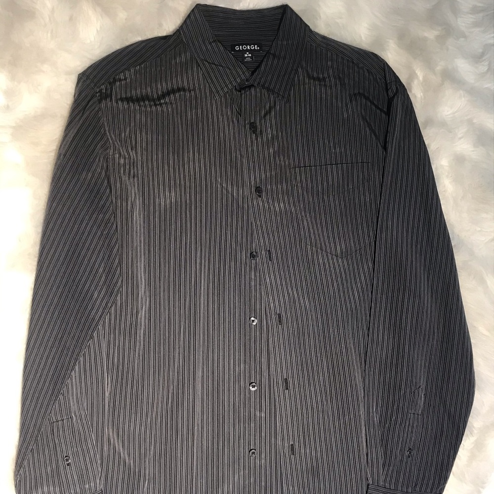 Grey Pinstripe Dress shirt by George